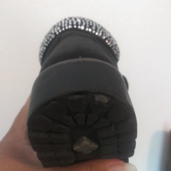 Black and silver rhinestone ankle boots girls size 13 - Picture 10 of 11